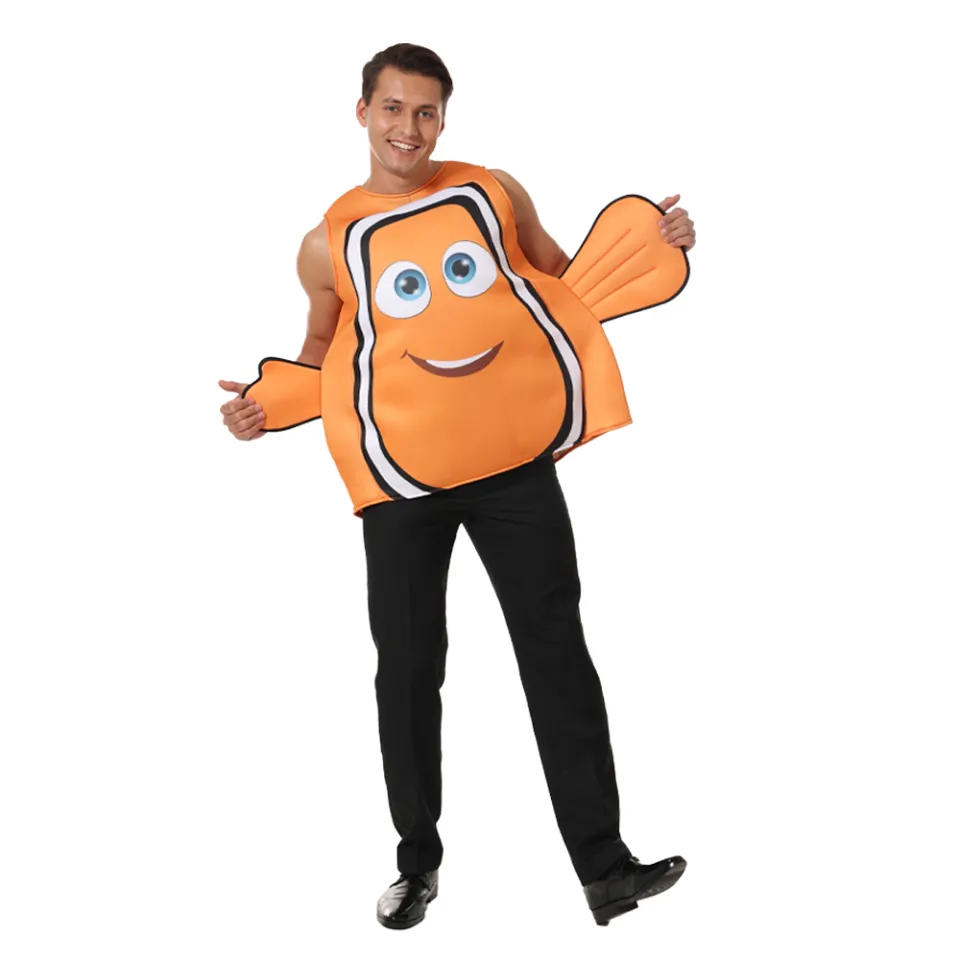 Men's Finding Dory Nemo Halloween Costume Adult Funny Clown Fish Outfit