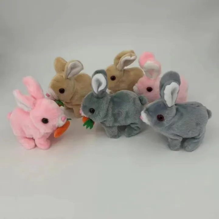 ตุ๊กตา (สินค้าพร้อมส่ง)กระต่ายร้องได้ มีเสียงร้อง เดินได้  ของเล่นสำหรับเด็ก น้องกระต่ายน่ารัก