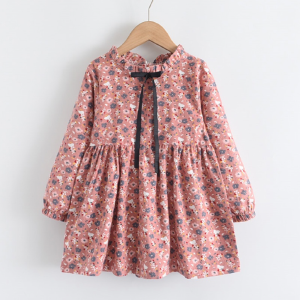 Menoea Autumn Girls Dress Spring Kids Princess Dress Casual Floral Costumes Children Clothing Flowers Dresses 2-8 Years