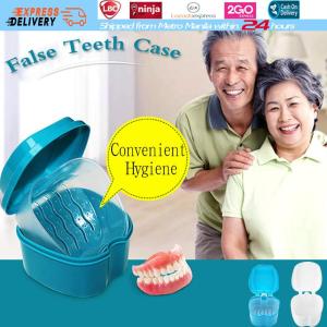 【Local Warehouse】Denture Bath Box False Teeth Case Dental False Teeth Storage Box With Hanging Net Container Plastic artificial tooth Organizer False Teeth Case