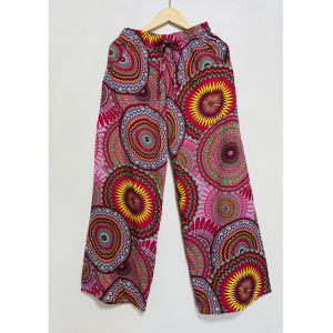 กางเกงลายช้างแฟชั่นขายาวผ้าสปัน รุ่น986#9017#ทรงขาปล่อย