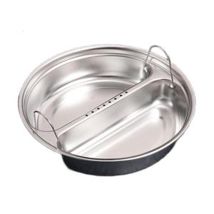Large Stainless Steel Divided Steamers Tray for Vegetables and Rice Round Holder with Double Handle Steaming Plate