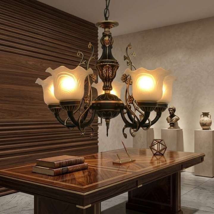 European Style Chandelier Ceiling Light, Room Decor Vintage Pendant Led ...