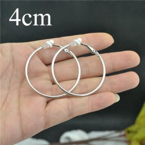 ต่างหูแบบหนีบเรียบง่ายแบบคลาสสิก2/8ชิ้นสำหรับผู้หญิงไม่มีการเจาะต่างหูแบบหนีบต่างหูแบบหนีบเงินต่างหูวินเทจขนาดใหญ่เกินจริงขนาดใหญ่4/5/6/7ซม.