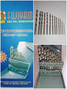 Mata Bor Set FUJIYAMA Besi Dan Kayu HSS 15-65mm Isi 13Pcs