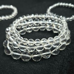 9062# 白水晶 Clear Quartz （净化 Cleansing）Natural White Quartz Watermelon Cut Bracelet 天然西瓜切面纯白水晶手串 水晶手链