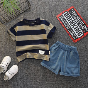 ชุดเซตเด็กชายชุดเสื้อยืดเด็กผู้ชายชุดไทยเด็กชายแฟชั่นเด็กผู้ชายเสื้อผ้าเด็กผู้ชาย 1 ขวบ