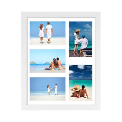 DRIZL Rectangle 5-Grid Photo Frame Changeable Handmade Collage Frame Display Stand Multi-functional Decorative Frame Couple