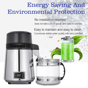 Pure Water Distiller 750W Electric Purifier with Display 304 Stainless Steel Temperature Controlled Water Distiller Dental Distilled Water Machine Filter
