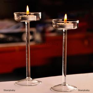 Star ชุดเชิงเทียนแก้ว1ชิ้นเชิงเทียนเทียนทีไลท์ของตกแต่งบ้านโต๊ะแต่งงานชิ้นกลางโต๊ะคริสตัลการจัดโต๊ะอาหารค่ำ