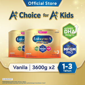 [Paket isi 2] Enfagrow A+ 3 Susu Formula 1-3 Tahun Rasa Vanila 3600gr