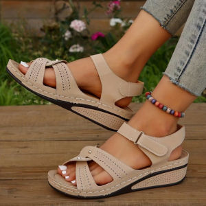 Free Shipping Summer New Plus-Size Casual Sandals Roman-Style WomenS Shoes WomenS Wedge Sandals WomenS Wedge Heel Sandals