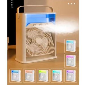 4 in 1 Mini Portable Fan Air Cooling fan Humidifier Purifier Mist Cooler with 7 Colors LED Light Portable