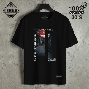 kaos pria distro tebal / kaos pria dewasa keren simpel cotton combed 30s lengan pendek