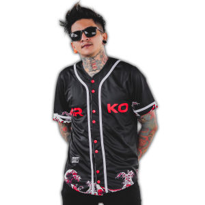 Kaos Baseball Sublim Printing MRKO 006 Motif Japanese Cat Samurai Bahan Dryfit Wave