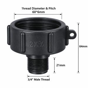MUNCHX 1/2" 3/4" 1" 1.5" 2" Bộ chuyển đổi cho thùng IBC. S60 Ren Đen Đầu nối ren Đầu nối thùng Dành cho bồn chứa nước IBC