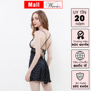 Đầm ngủ lụa latin cao cấp WANNABE DNS90 váy ngủ cut-out chữ V khoe lưng ong quyến rũ ánh nhìn