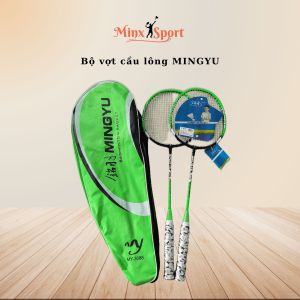 Bộ vợt cầu lông Mingyu 2 cây căng dây sẵn 9kg đi kèm bao vợt - Mã MY 3088 - Minx Sport