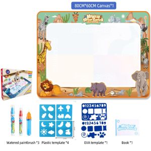 Magic Water Drawing Mat Kit Painting Reusable Large Painting Canvas Kids Montessori Educational Doodle Toys 1+ Years Old Gifts for Kids Boys Girls