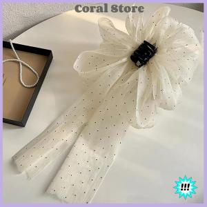 【Coral】💖【HOT SALE】🎈🎈 Fashion Large Bow Hair Claw Clip Super Fairy Temperament Headdress Women Hair Clip Sweet Hair Accessories