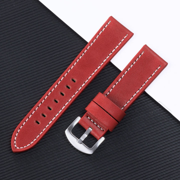 New Model Genuine Leather Watch Band Soft Rough Cowhide Men's Sports