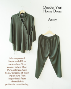 ONESET YURI Home Dress Kimono Setelan Piyama Daster Premium Busui dan Lahiran Hospital Friendly Bahan Rayon Size Jumbo by KAINRANAH