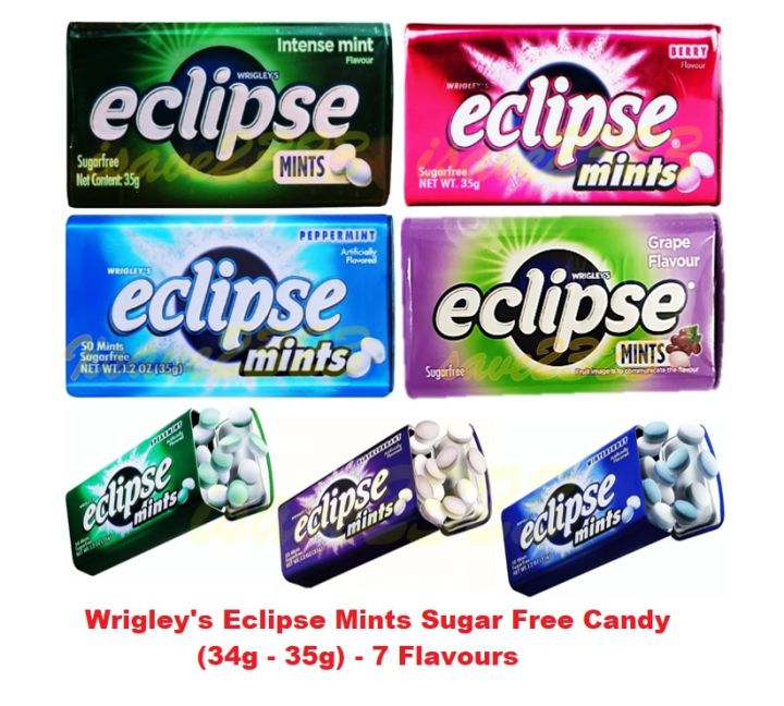 HALAL] Wrigley's Eclipse Mints Sugarfree Candy (34g - 35g) - Blackcurrant /  Winterfrost / Peppermint / Spearmint / Berry / Intense Mint / Grape