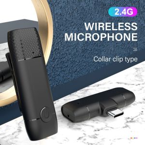 Wireless Lavalier Microphone Live Broadcast Mic Type C /Lightning APPLE Portable Audio Video Recording Mini Mic