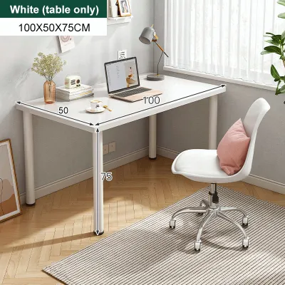 STON White Study Table Meja Belajar Thickened Computer Table Modern Office Write Dining Table Meja Komputer Notebook table Meja Study 圆腿桌