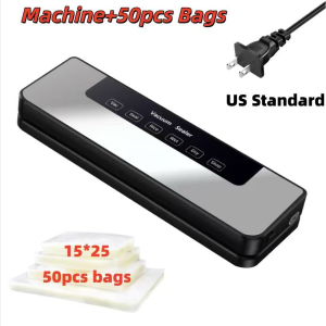 US Plug Automatic Vacuum Sealer Machine with Smart Touch Screen Dry Wet Food Packing Mesin Pengedap Vakum