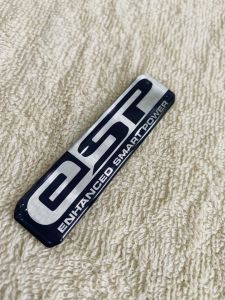 Tem dán xe máy logo ESP nhựa dẻo màu đen có sẵn keo siêu dính