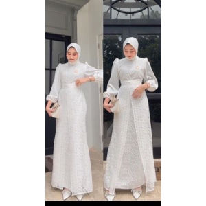 COD Helena Lace Dress Gamis Brukat Kondangan Wisuda Muslim Terbaru