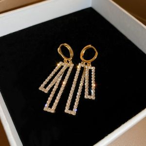 Square Tassel Earrings Korean Fashion Elegant Earring Women Jewelry Accessories for Girls
