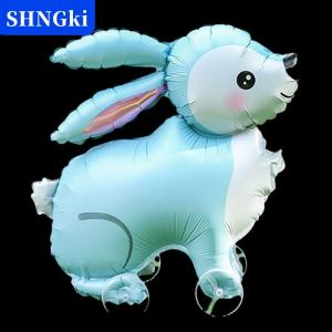 SHNGki 4D phim hoạt hình lá bóng bay Voi đứng đi bộ bóng với bánh xe cho trẻ em sinh nhật bên trang trí bé tắm