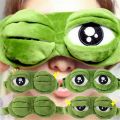 KIPRUN 3D Eye mask for sleeping, 3D Cartoon Cute Eyes Mask Cover Plush Frog Green Eye Mask Cover Relax Sleeping Rest Travel Sleep Anime Funny Gift Beauty Goggles. 