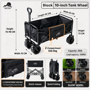 WTHB 400L Wagon Trolley Heavy Duty Foldable Camping Wagon Trolley Cart Shopping Troli Pasar Boleh Lipat
