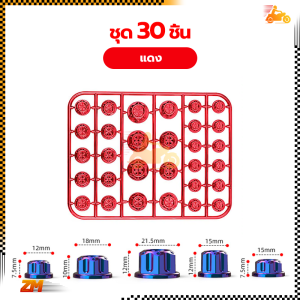 น็อตแต่งฝาครอบ ฝาครอบน็อตสี ทนต่อการสึกหรอและทน พลาสติก ABS + ชุบด้วยไฟฟ้า รถจักรยานยนต์ ใน 1 ชุดมีอยู่ 30 ตัว