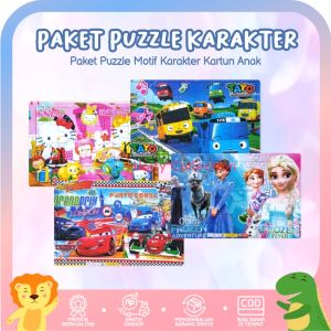 Paket Hemat Puzzle Karakter Kartun Anak Mainan Edukasi