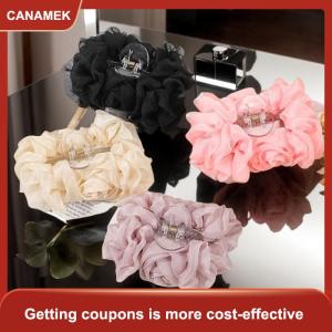 【CANAMEK 】 1Pcs Chiffon Flower Bow Hair Claw ClipLarge Jaw Clips for Thick HairNo-slip Fashion Summer Hair Accessory for Women