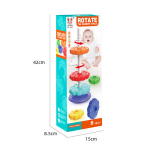 Baby Cognition Rainbow Spinning Tower Toy Montessori Early Education Stacking  Sensory Toy Toddler