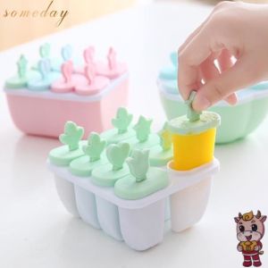 8 Grid Ice Cream Mold Popsicle Maker DIY Popsicle Tray Juice Yogurt Frozen Dessert Mold Reusable Freezer Ice Cream Maker