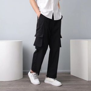 M-5XL Vintage Casual Plus Size Cargo Pants Men Khakis Baggy Kargo Sport Loose Straight Cut Overalls Casual Tactical Jogger Pants