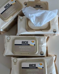 Khăn giấy ướt RICO SENSITIVE - 80 tờ - HÀN QUỐC CHÍNH HÃNG - khổ to dầy dập ô cao cấp không hương