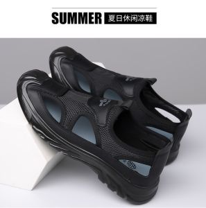 Free Shipping MenS Outdoor Beach Sandals Non-Slip Casual With A Mesh Design Featuring A Hollowed-Out Pattern Suitable For Wading And Made Of PVC Material Perfect For Summer