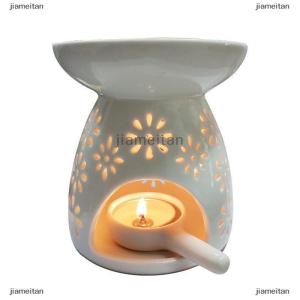 [COD] jiameitan เชิงเทียนเซรามิกเคลือบขี้ผึ้งละลายน้ำมันหอมระเหยถาดกลิ่นหอมเตาหลอมเทียนหอมระเหยสำหรับตกแต่งบ้าน