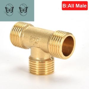 CGdailyToolsMix Brass Pipe Fitting Water Oil Gas Coupler Connector Tee Type Thread Adapter 1/8" 1/4" 3/8" 1/2" BSP