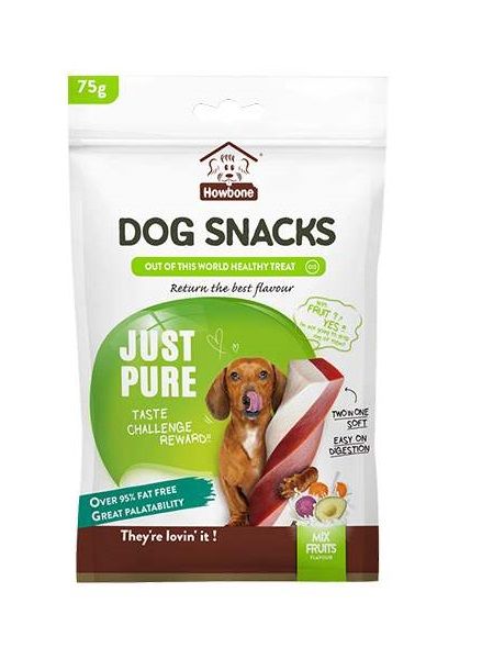Howbone Dog Snacks Just Pure 75g Mix Fruits Flavor Dog