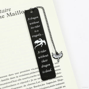 AM Fourth Wing Black Stainless Steels Bookmark School Gift For Kids Souvenirs Collections Chain MA