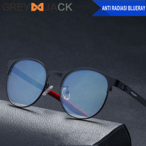 Grey Jack Kacamata Antiradiasi Blueray Anti Slip Dewasa bulat Metal  Fashion Pria dan Wanita Kekinian 215