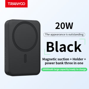 Tranyoo F25 10000mAh 20W Magnetic Wireless Powerbank Original Built-in Stand Super Fast Charging powerbank magsafe for Iphone 11 12 13 14 15 series 2 outputs Type C input mini lightweight powerbank for Android